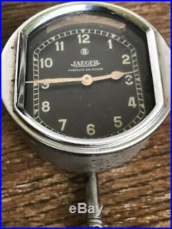 Vintage Art Deco Rare Collectible Mechanical Car Swiss Clock Jaeger