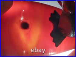 Vintage Art Déco Rouge Rainure Bird Cendrier Bakelite Catalin Tagua Rare Piece