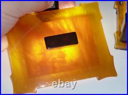 Vintage DDR Art Déco Ambre Bakelite Catalin Boîte à Bijoux 213 Gramme