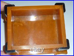 Vintage DDR Art Déco Ambre Bakelite Catalin Boîte à Bijoux 213 Gramme