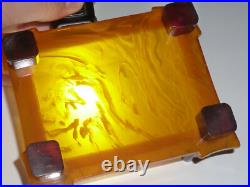 Vintage DDR Art Déco Ambre Bakelite Catalin Boîte à Bijoux 213 Gramme