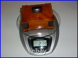 Vintage DDR Art Déco Ambre Bakelite Catalin Boîte à Bijoux 213 Gramme