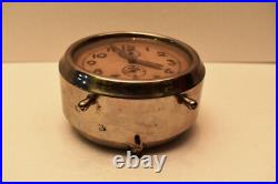 Vintage JAZ Français Radio-Réveil Métal Étui Wind-Up 1936 Art Déco de Collection