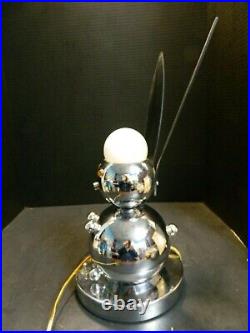 Vintage Style Art Déco Torino chrome robot Bunny Rabbit Lampe de table excellent avec