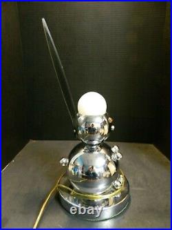 Vintage Style Art Déco Torino chrome robot Bunny Rabbit Lampe de table excellent avec