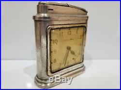 Vintage Travail 1948 Streamline Art Déco Phinney Walker Horloge & Bureau Briquet